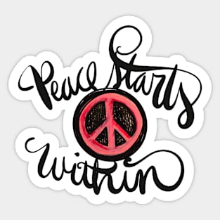 Peace Starts Within Sticker